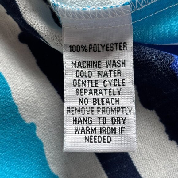 Mischa Womens Top Large Button Up Tie Front Artsy Art Deco Retro Striped 17913 - Picture 5 of 9